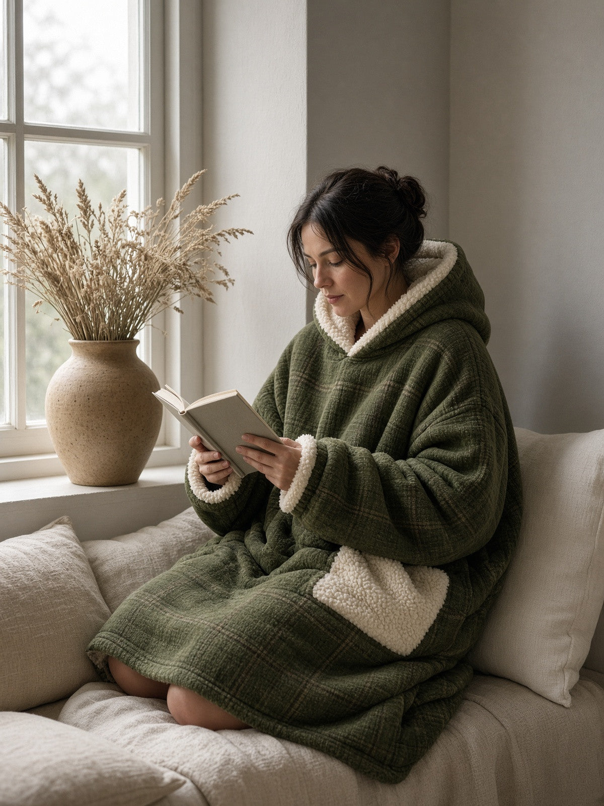 COZEY Huvan i färgen Mossa